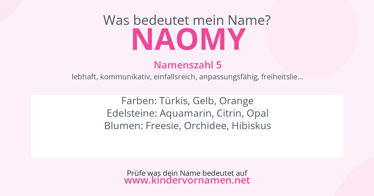 Was bedeutet der Name Naomy?