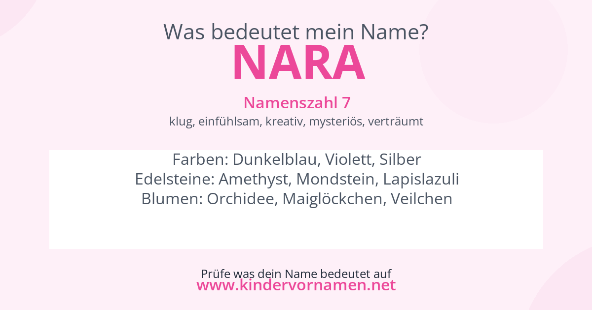 Was bedeutet der Name Nara?