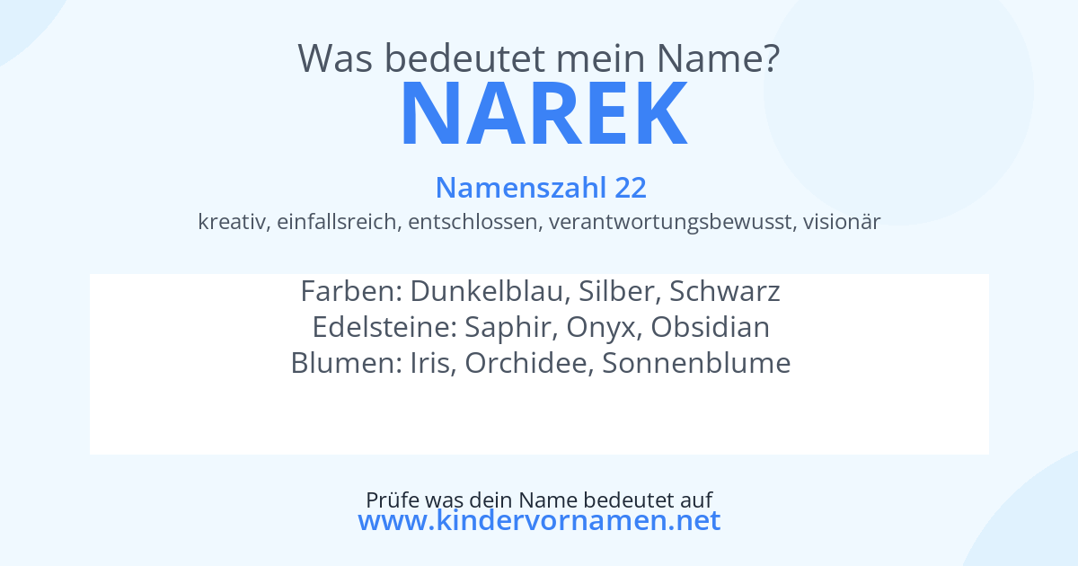 Was bedeutet der Name Narek?