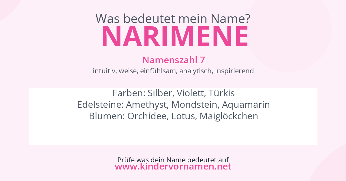 Was bedeutet der Name Narimene?