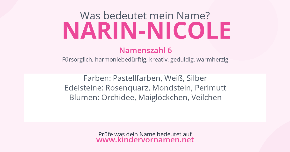 Was bedeutet der Name Narin-Nicole?