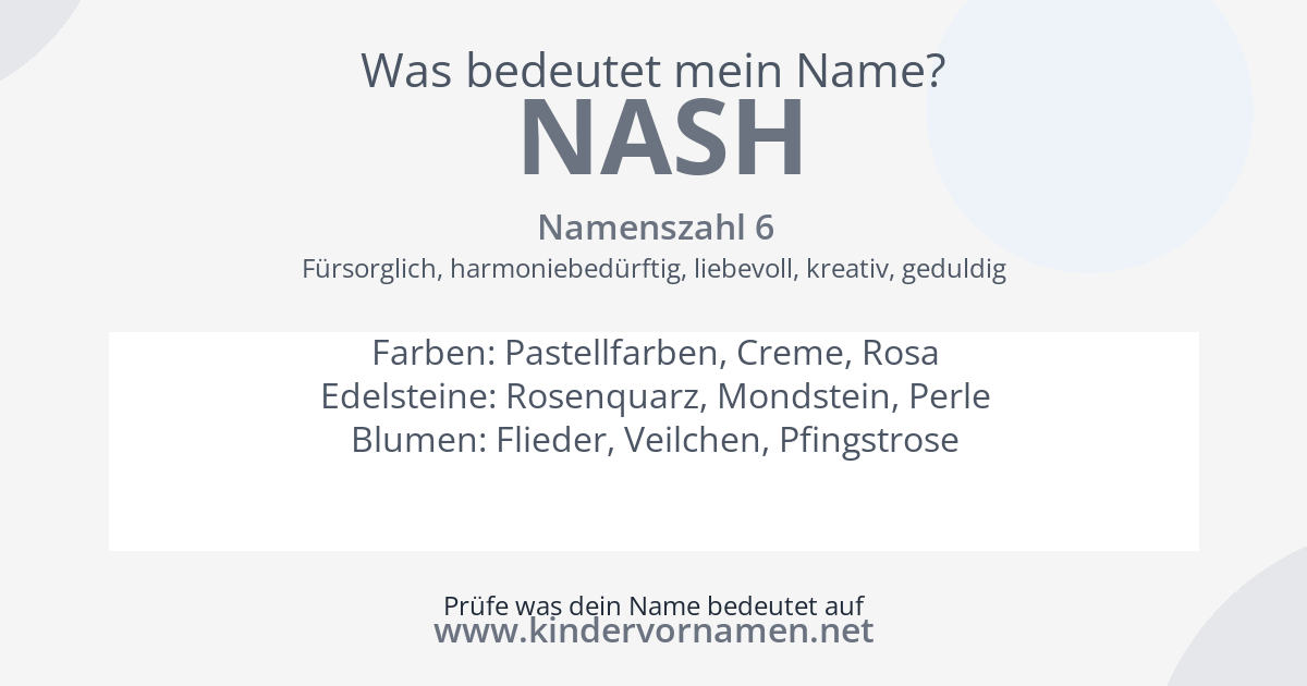 Was bedeutet der Name Nash?