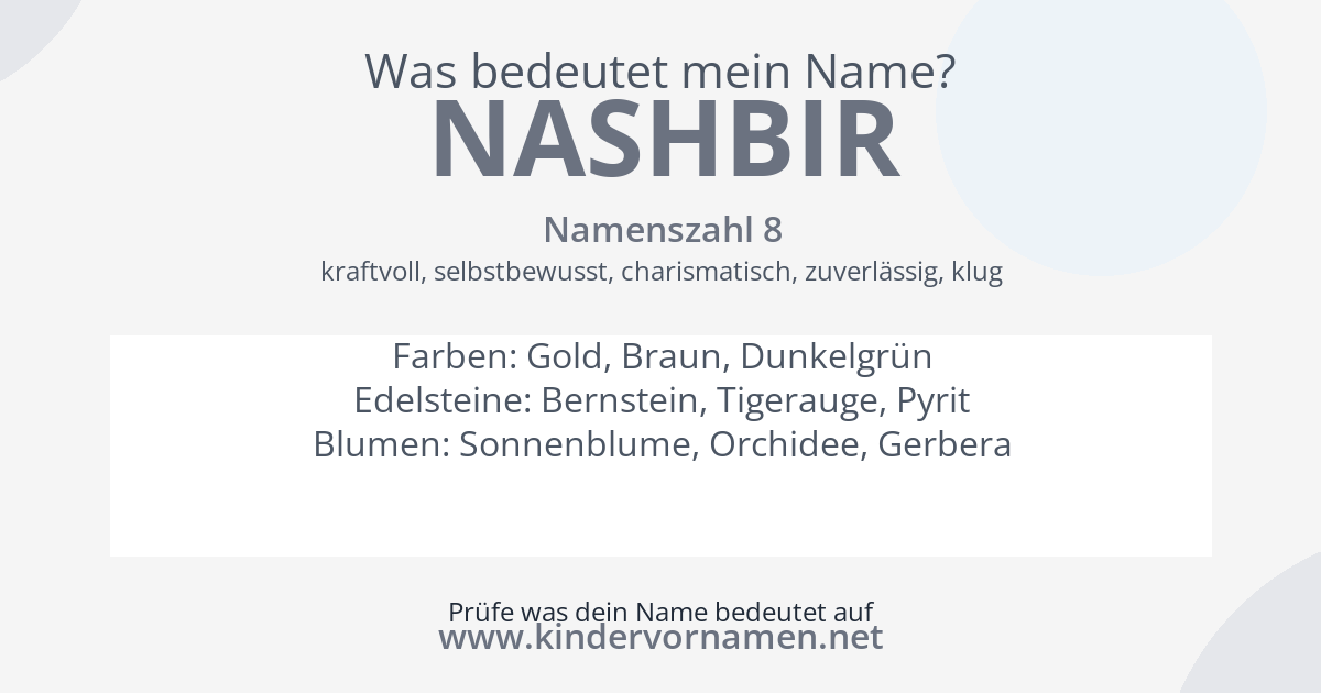 Was bedeutet der Name Nashbir?