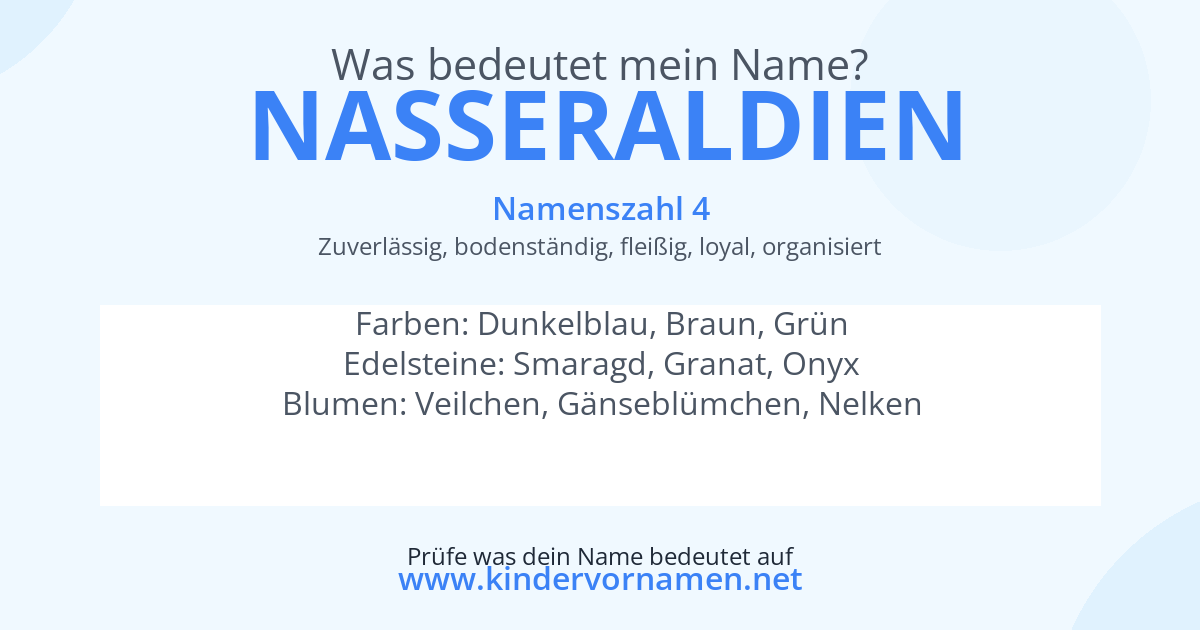 Was bedeutet der Name Nasseraldien?