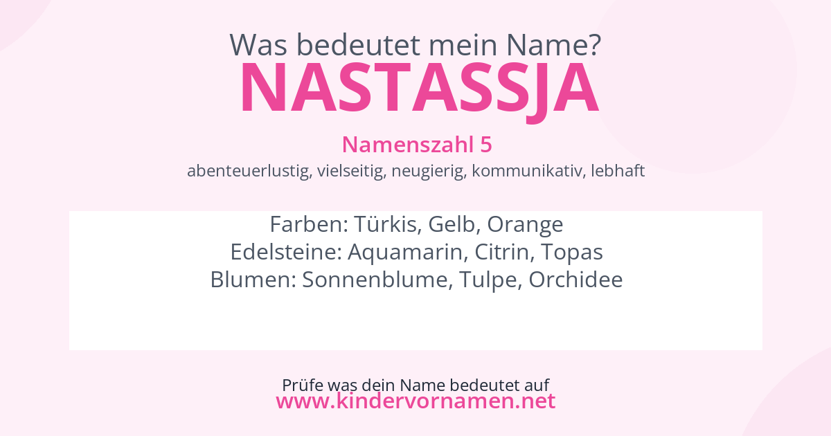 Was bedeutet der Name Nastassja?