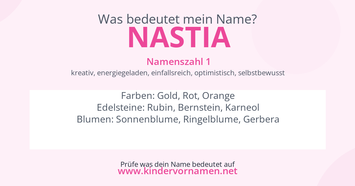 Was bedeutet der Name Nastia?