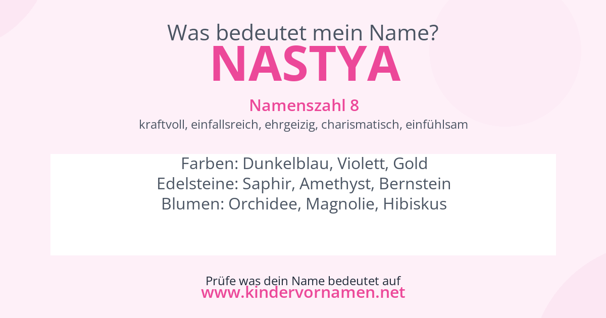Was bedeutet der Name Nastya?