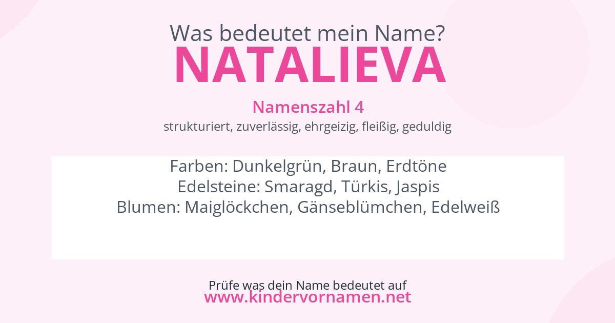 Was bedeutet der Name Natalieva?