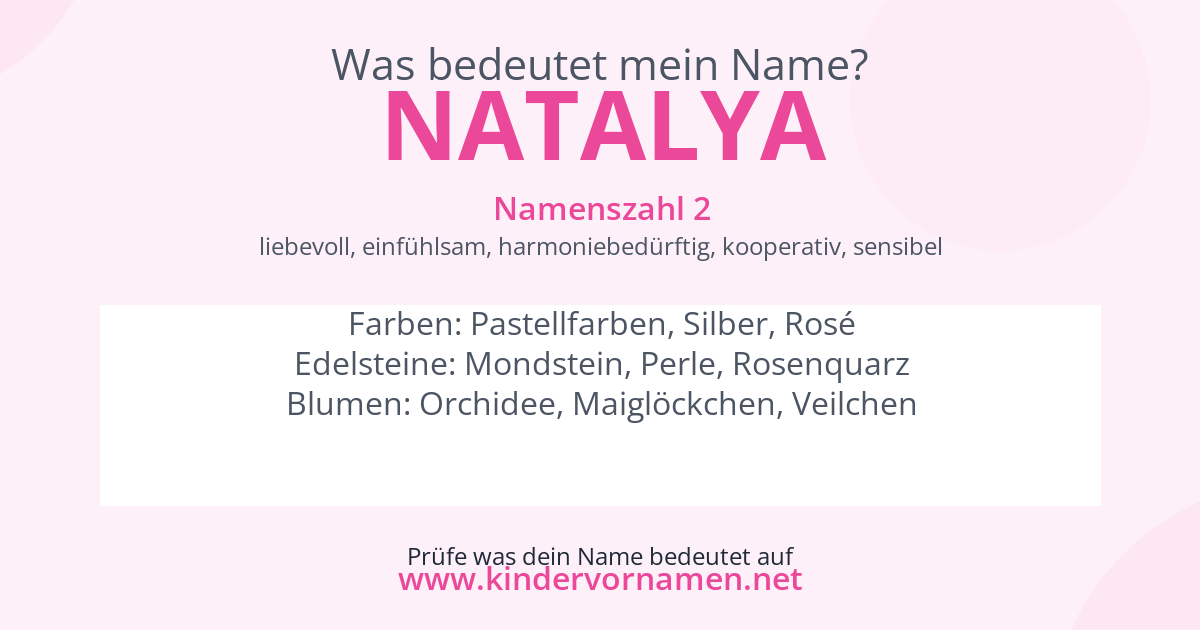 Was bedeutet der Name Natalya?