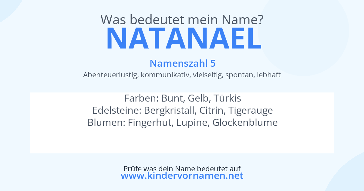 Was bedeutet der Name Natanael?
