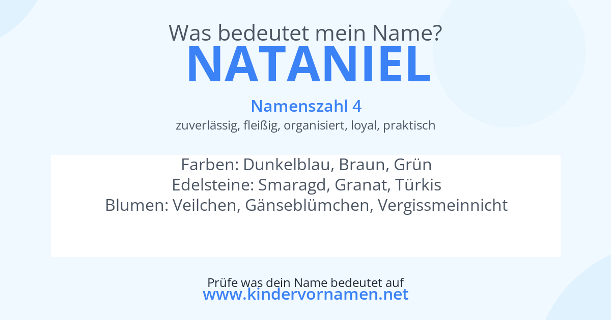 Was bedeutet der Name Nataniel?