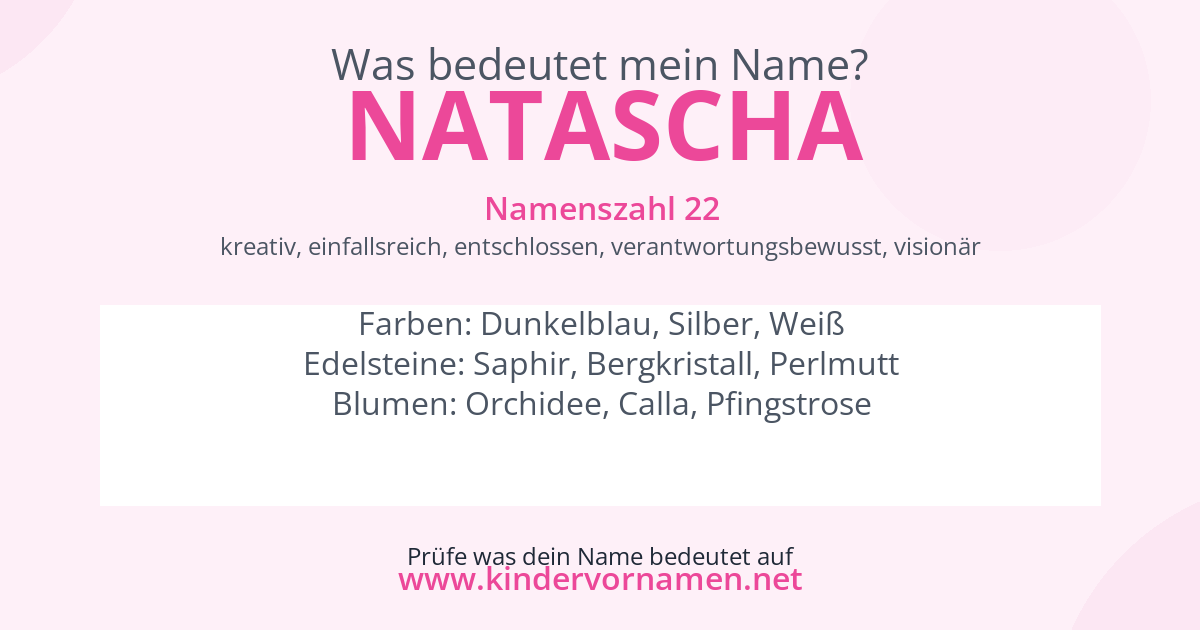Was bedeutet der Name Natascha?
