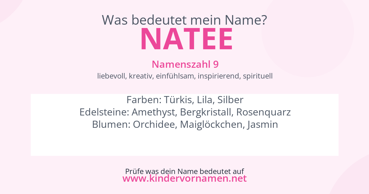 Was bedeutet der Name Natee?