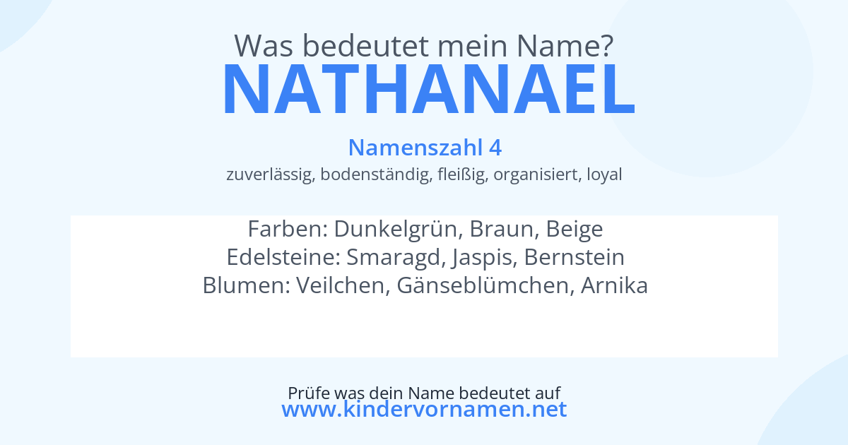 Was bedeutet der Name Nathanael?