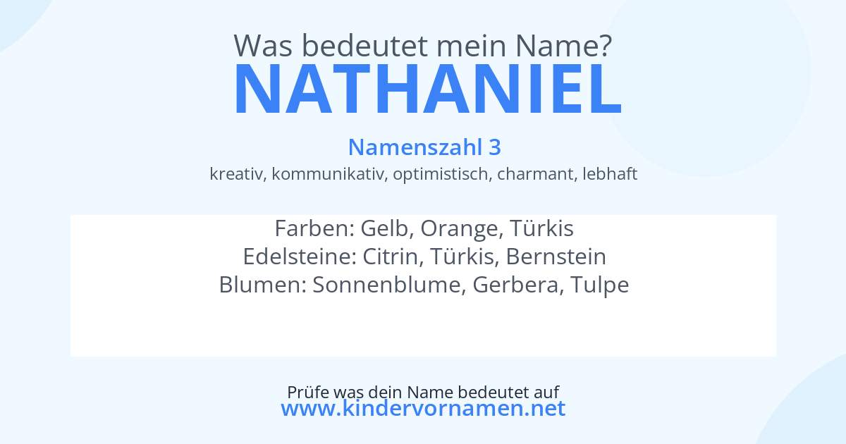 Was bedeutet der Name Nathaniel?