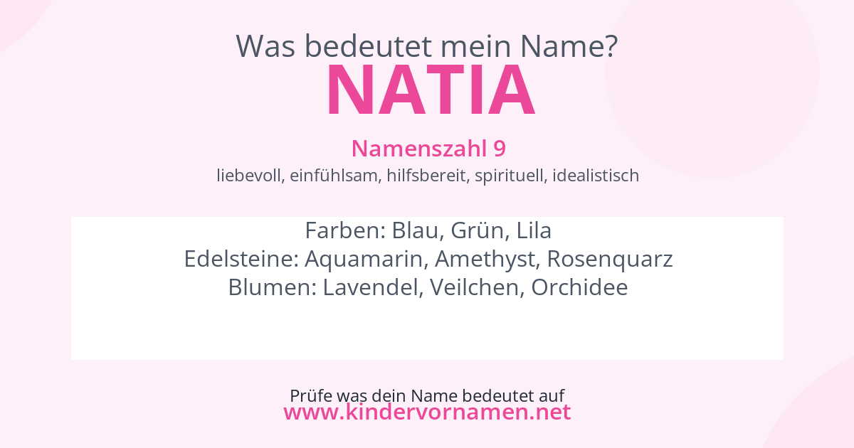 Was bedeutet der Name Natia?
