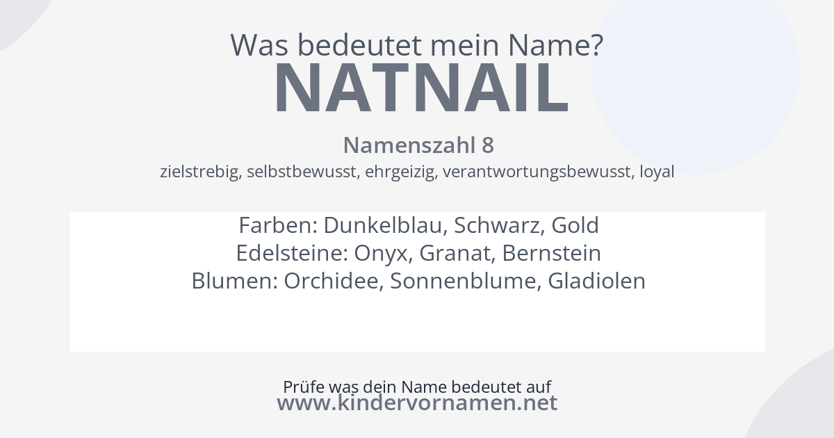 Was bedeutet der Name Natnail?