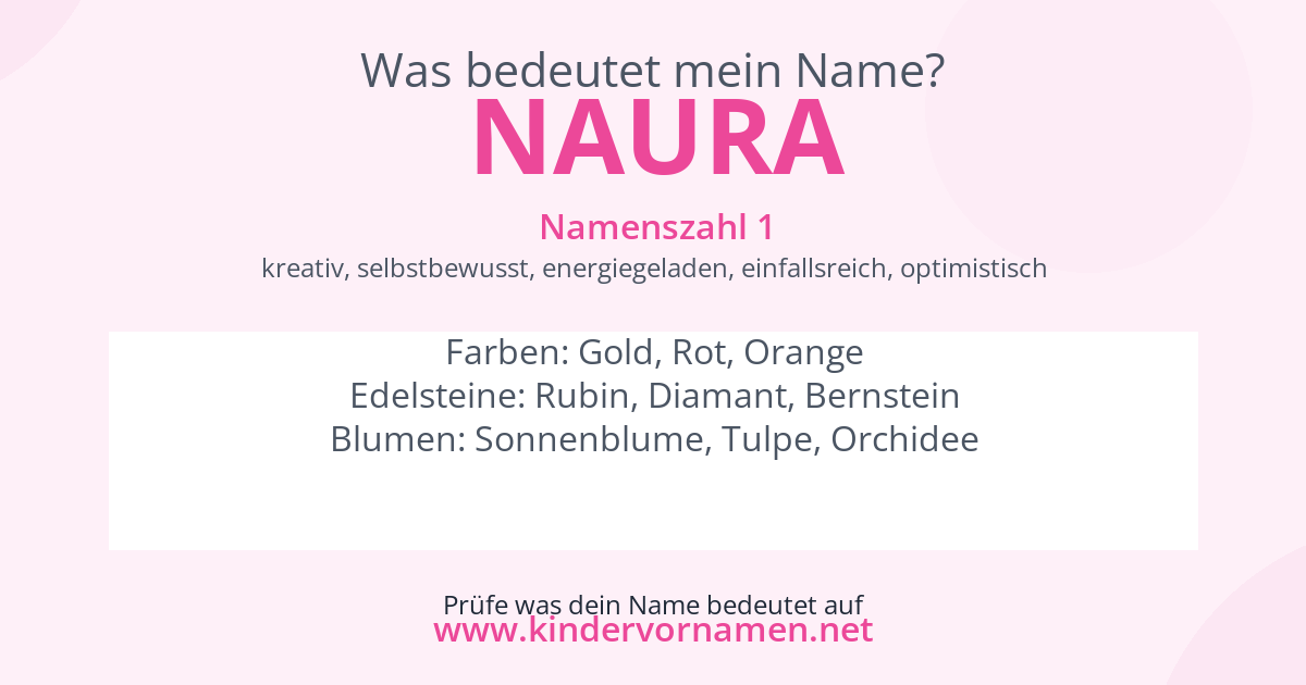 Was bedeutet der Name Naura?