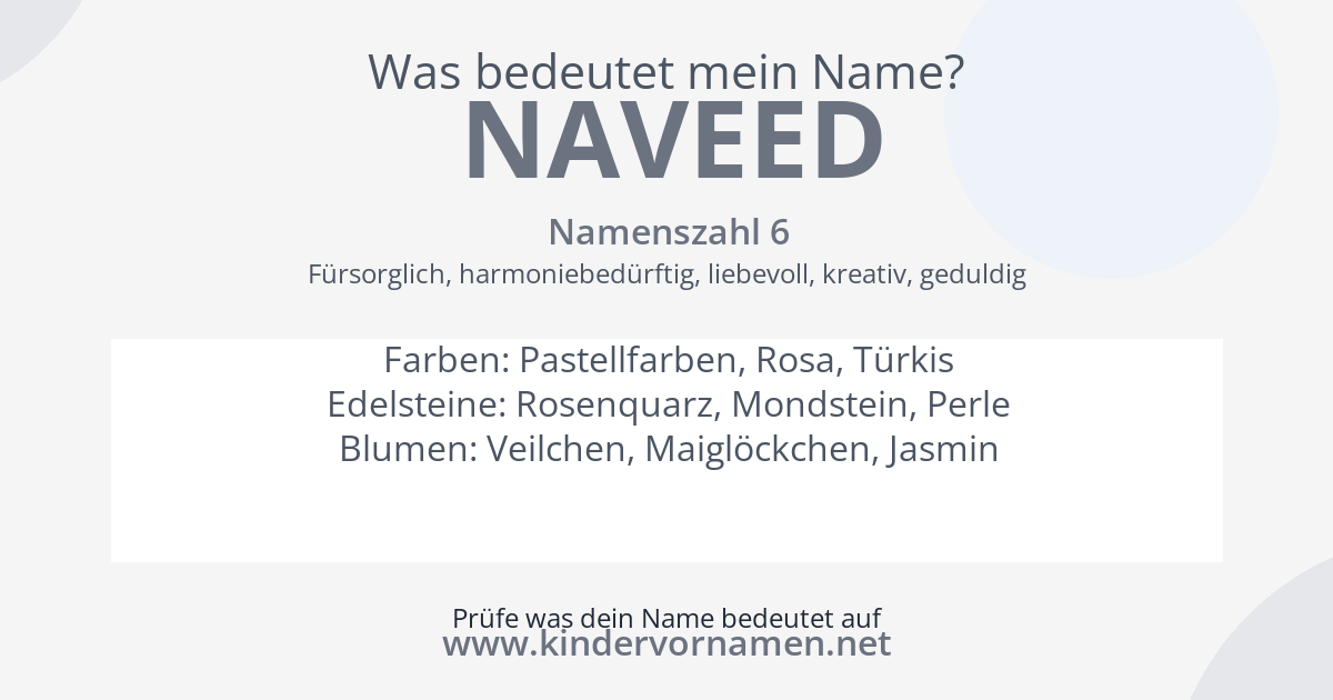 Was bedeutet der Name Naveed?