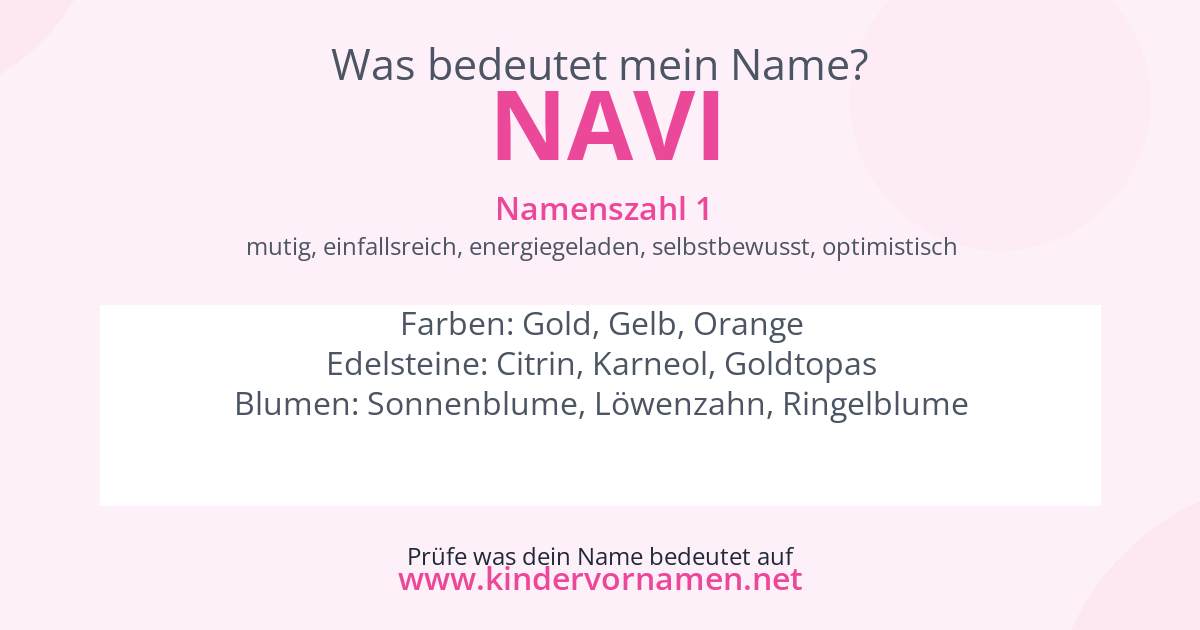 Was bedeutet der Name Navi?