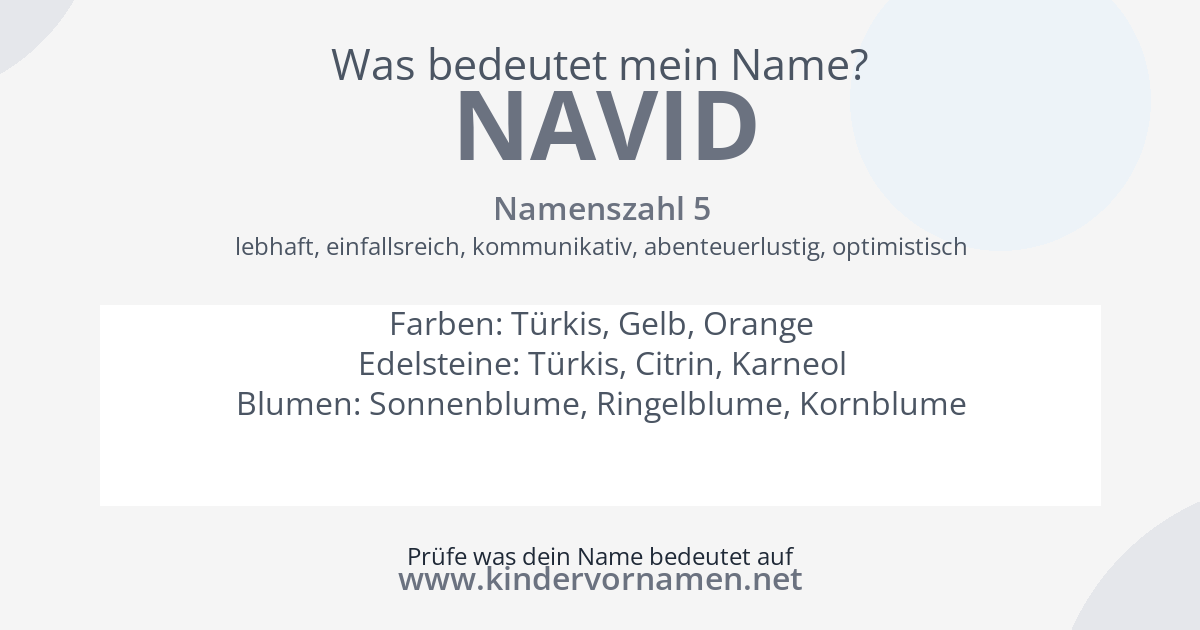 Was bedeutet der Name Navid?