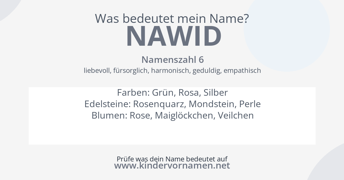 Was bedeutet der Name Nawid?