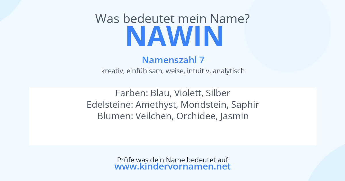Was bedeutet der Name Nawin?