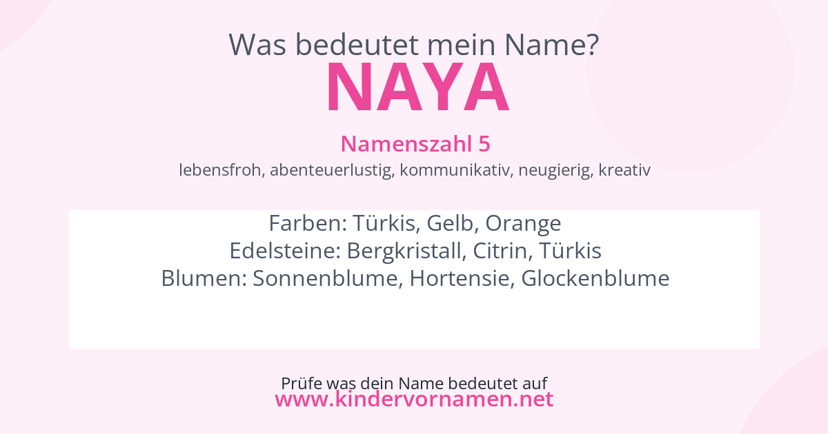 Was bedeutet der Name Naya?