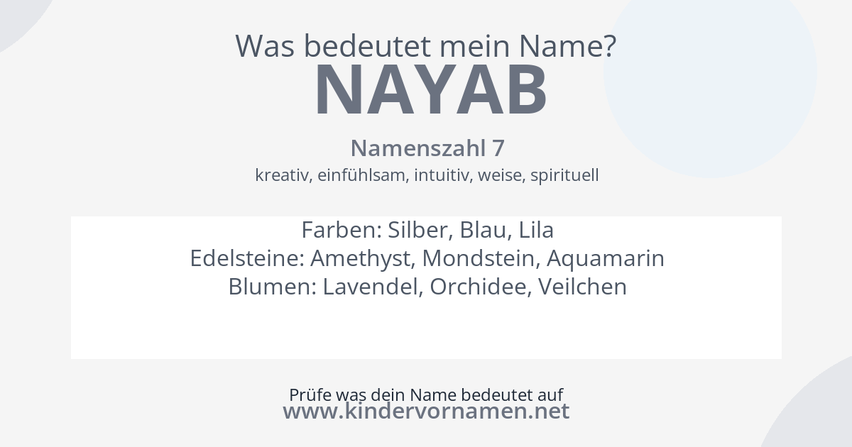 Was bedeutet der Name Nayab?