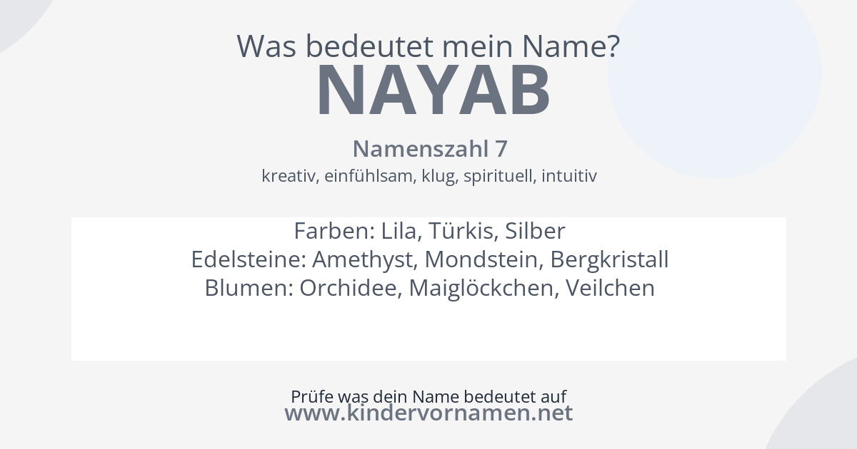 Was bedeutet der Name Nayab?