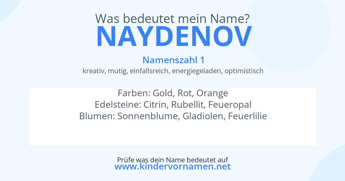 Was bedeutet der Name Naydenov?