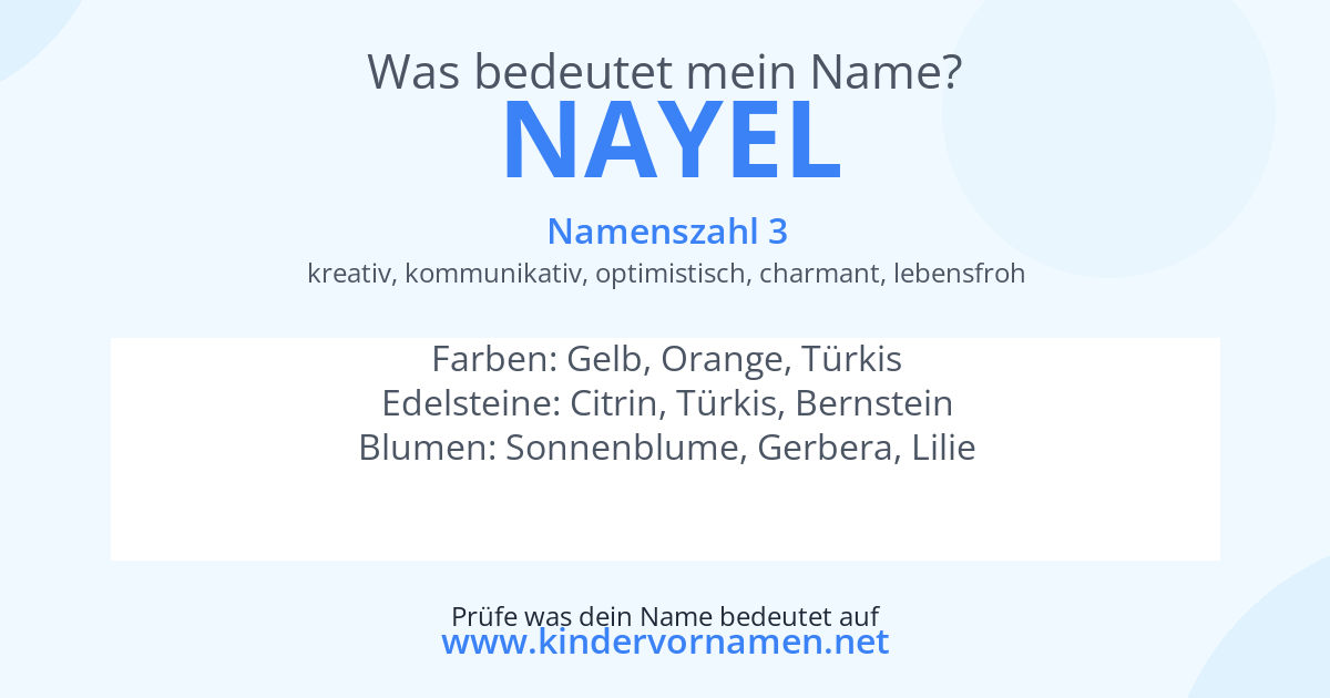 Was bedeutet der Name Nayel?