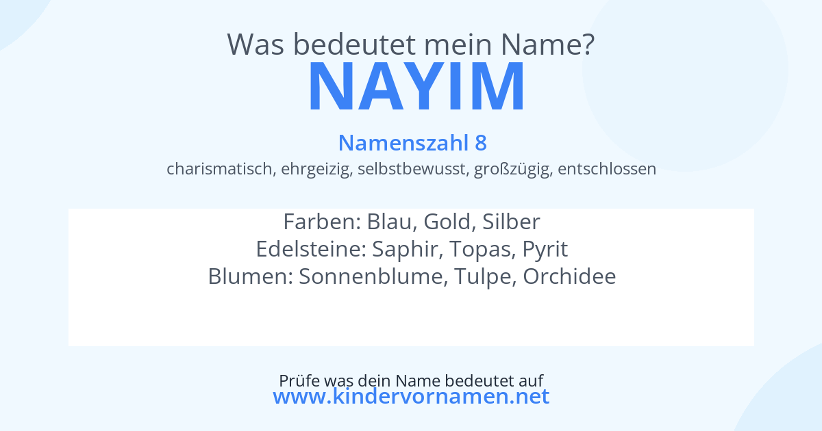 Was bedeutet der Name Nayim?