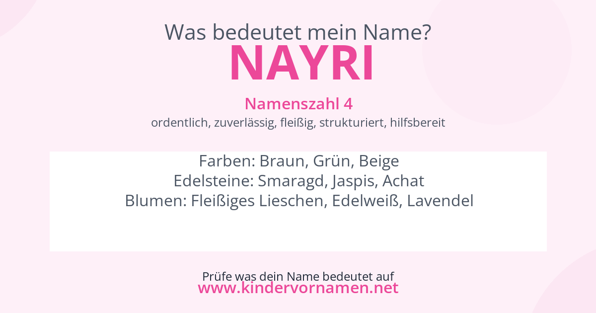 Was bedeutet der Name Nayri?