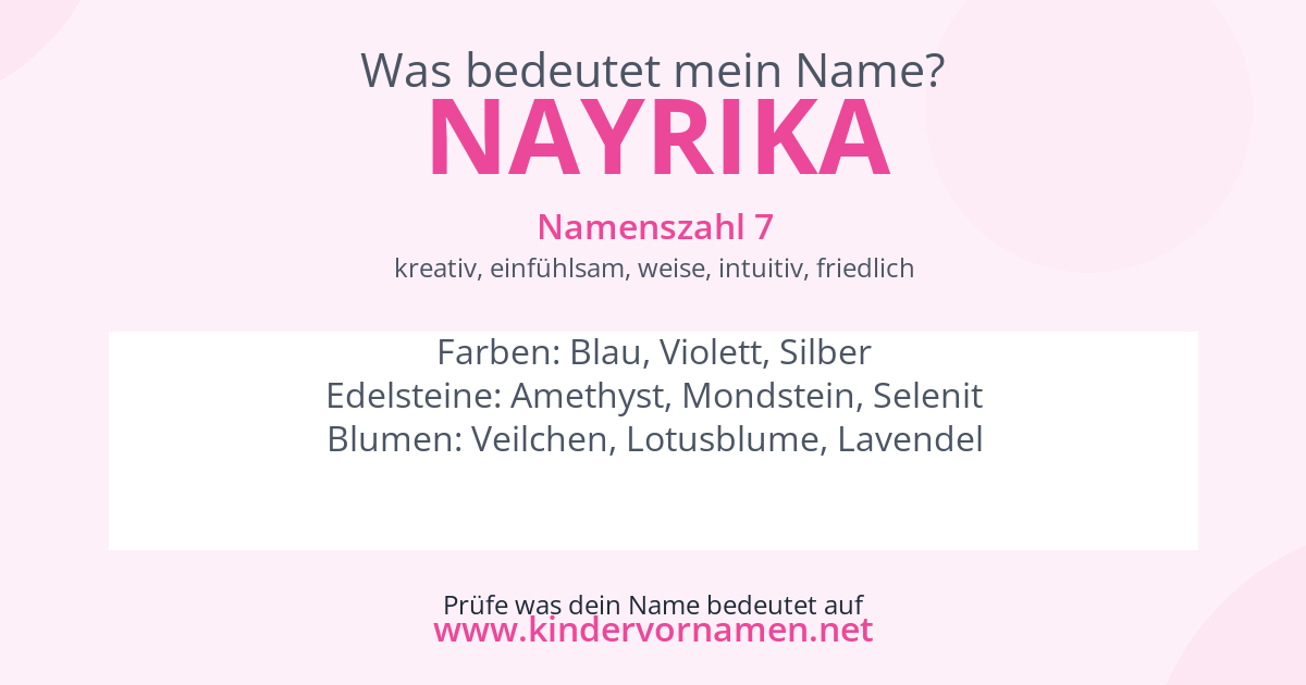 Was bedeutet der Name Nayrika?