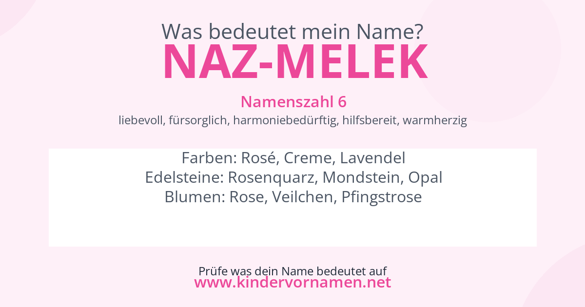 Was bedeutet der Name Naz-Melek?