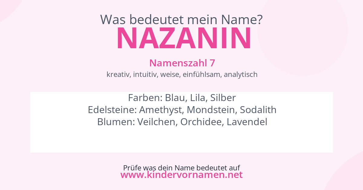 Was bedeutet der Name Nazanin?