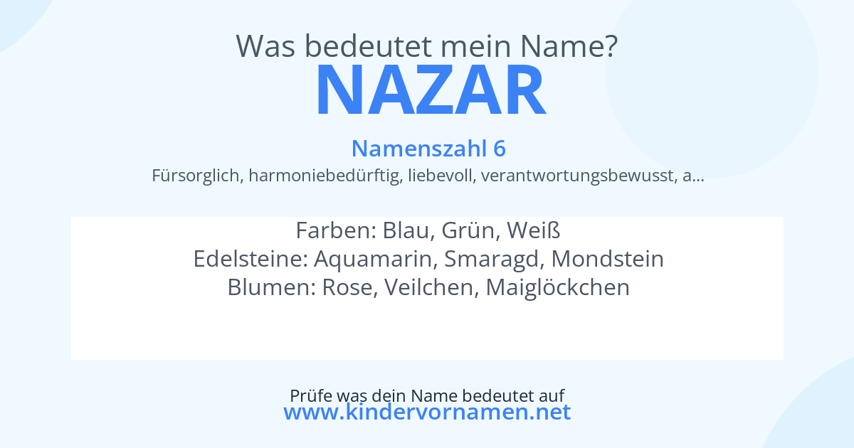 Was bedeutet der Name Nazar?