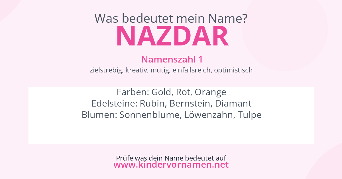 Was bedeutet der Name Nazdar?