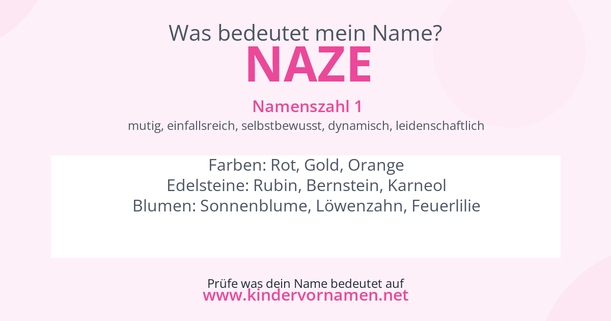 Was bedeutet der Name Naze?