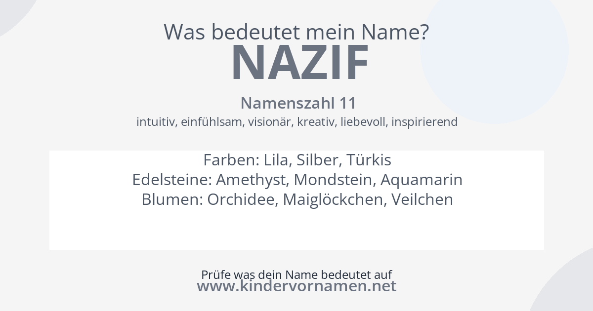 Was bedeutet der Name Nazif?