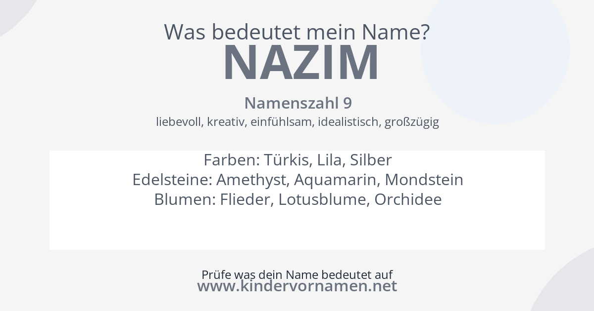 Was bedeutet der Name Nazim?