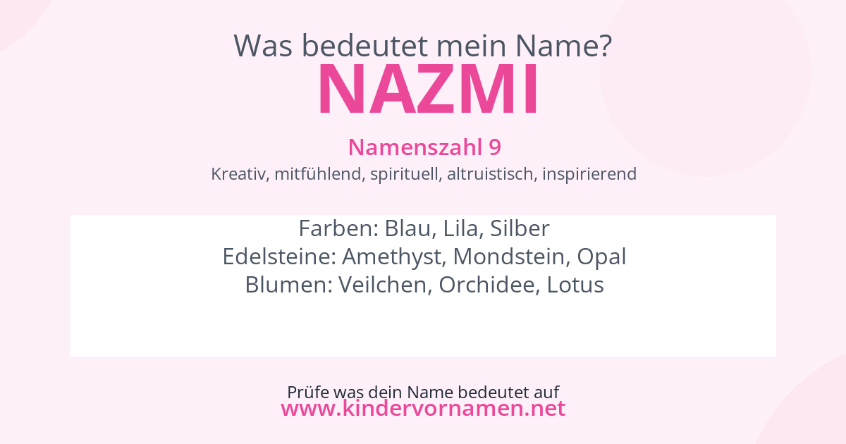 Was bedeutet der Name Nazmi?