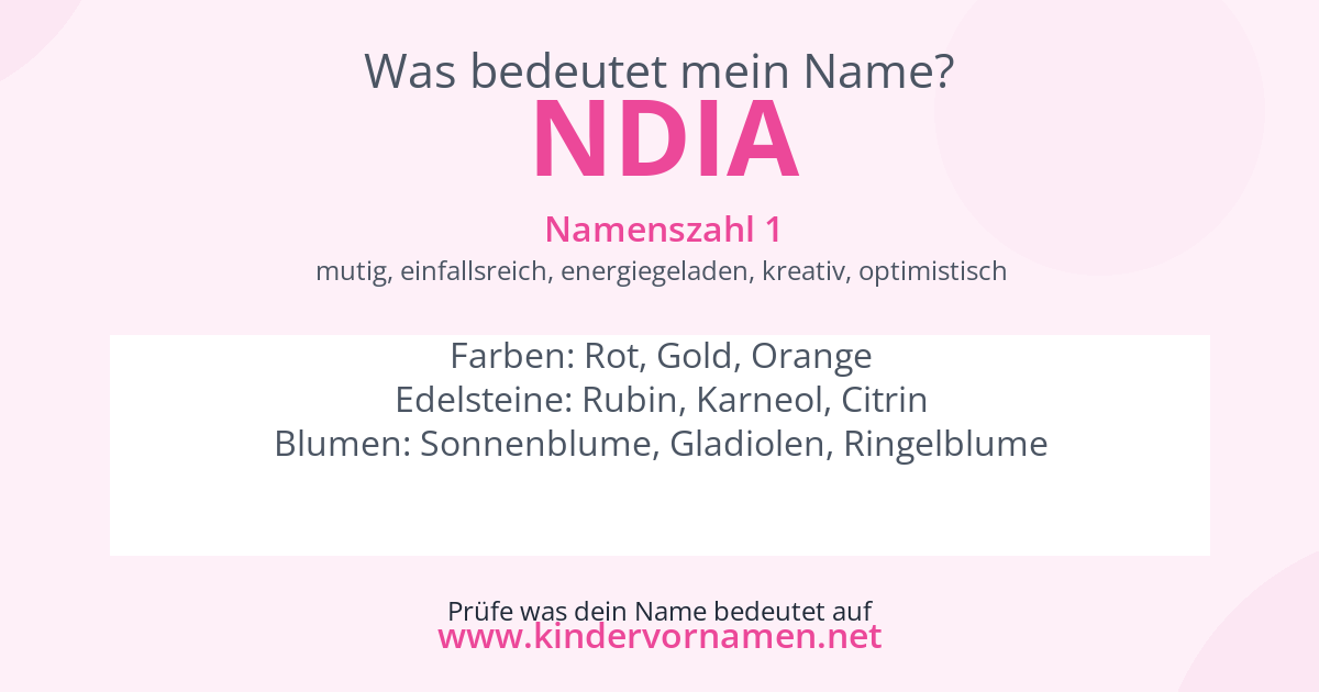 Was bedeutet der Name Ndia?
