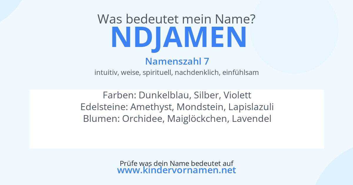 Was bedeutet der Name Ndjamen?