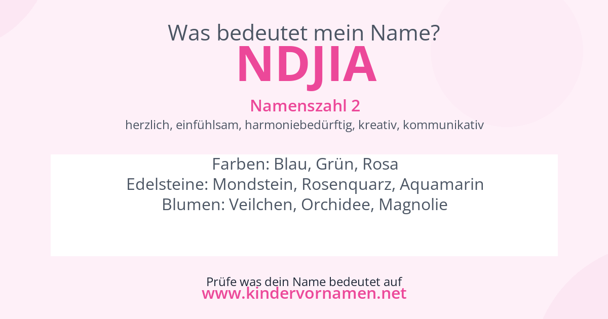 Was bedeutet der Name Ndjia?