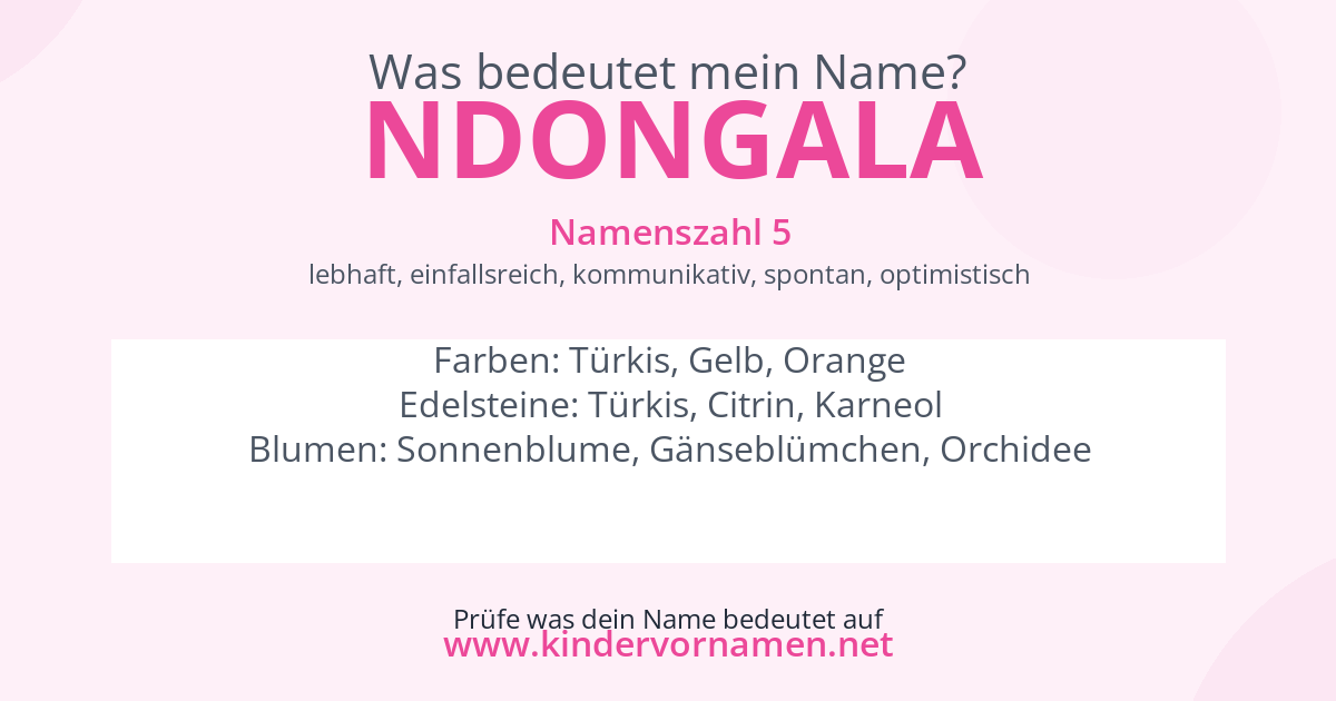 Was bedeutet der Name Ndongala?