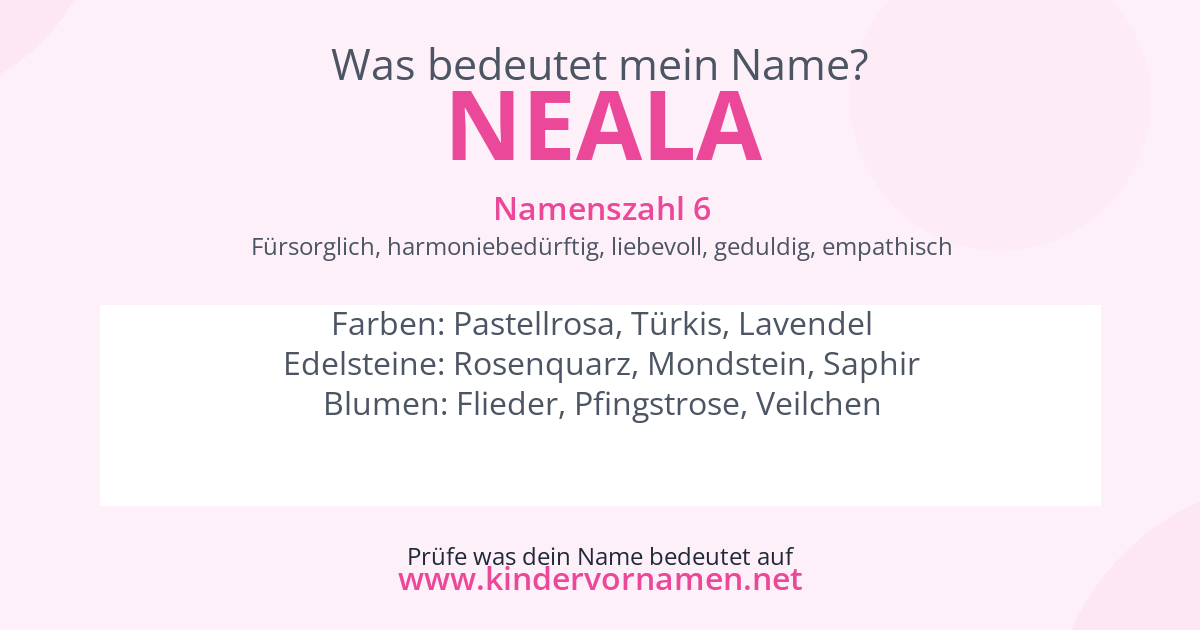 Was bedeutet der Name Neala?