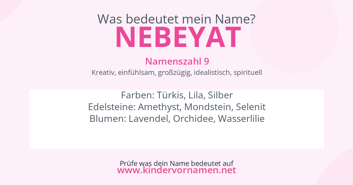 Was bedeutet der Name Nebeyat?