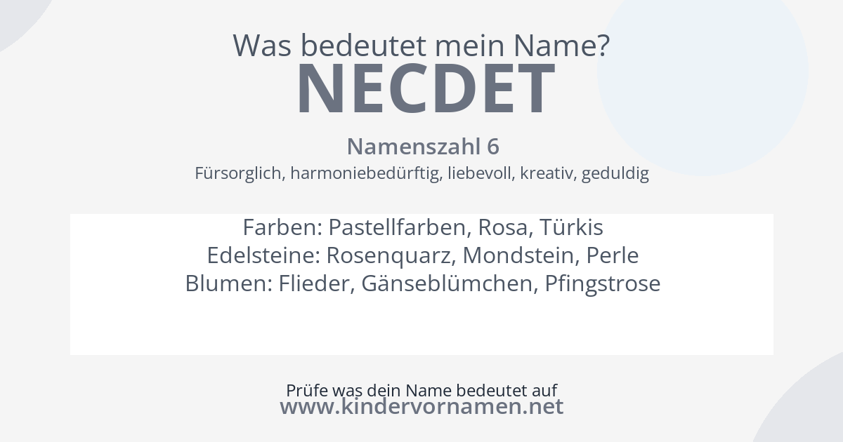 Was bedeutet der Name Necdet?